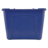 Rubbermaid® Commercial Stacking Recycle Bin, Rectangular, Polyethylene, 14 Gal, Blue freeshipping - TVN Wholesale