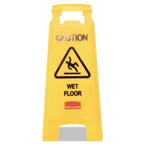Rubbermaid® Commercial Caution Wet Floor Sign, 11 X 12 X 25, Bright Yellow freeshipping - TVN Wholesale