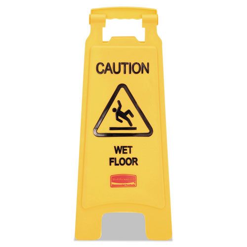 Rubbermaid® Commercial Caution Wet Floor Sign, 11 X 12 X 25, Bright Yellow freeshipping - TVN Wholesale