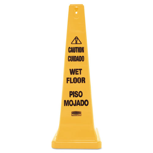 Rubbermaid® Commercial Multilingual Wet Floor Safety Cone, 12.25 X 12.25 X 36 freeshipping - TVN Wholesale