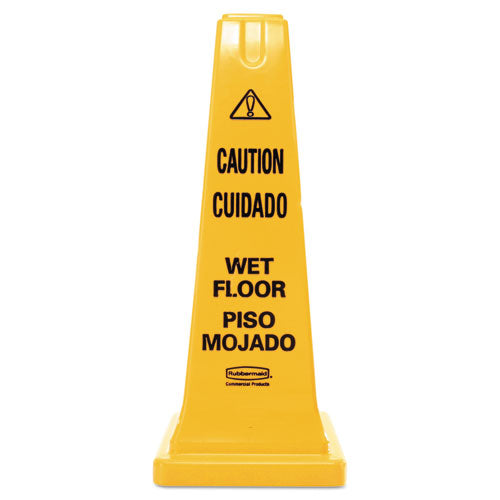 Rubbermaid® Commercial Multilingual Wet Floor Safety Cone, 10.55 X 10.5 X 25.63, Yellow freeshipping - TVN Wholesale
