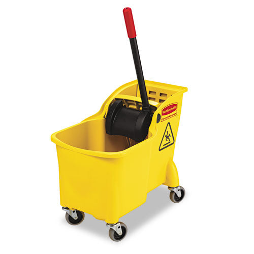 Rubbermaid® Commercial Tandem 31qt Bucket-wringer Combo, Yellow freeshipping - TVN Wholesale