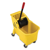 Rubbermaid® Commercial Tandem 31qt Bucket-wringer Combo, Yellow freeshipping - TVN Wholesale