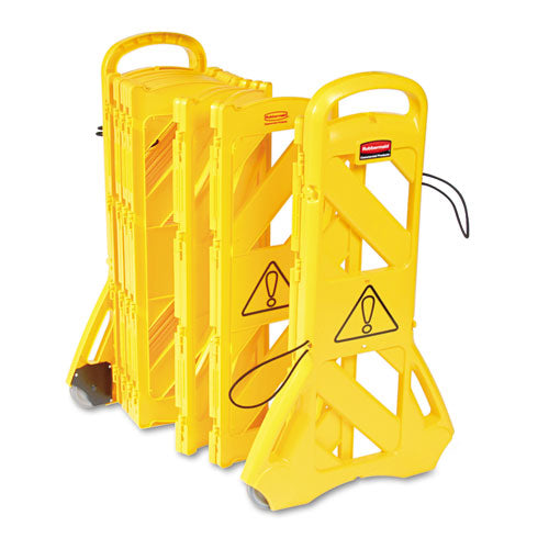 Rubbermaid® Commercial Portable Mobile Safety Barrier, Plastic, 13ft X 40", Yellow freeshipping - TVN Wholesale