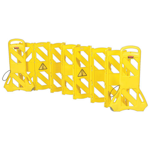 Rubbermaid® Commercial Portable Mobile Safety Barrier, Plastic, 13ft X 40", Yellow freeshipping - TVN Wholesale
