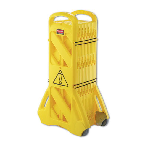Rubbermaid® Commercial Portable Mobile Safety Barrier, Plastic, 13ft X 40", Yellow freeshipping - TVN Wholesale