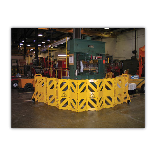Rubbermaid® Commercial Portable Mobile Safety Barrier, Plastic, 13ft X 40", Yellow freeshipping - TVN Wholesale