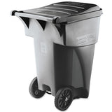 Rubbermaid® Commercial Brute Rollout Heavy-duty Waste Container, Square, Polyethylene, 95 Gal, Gray freeshipping - TVN Wholesale