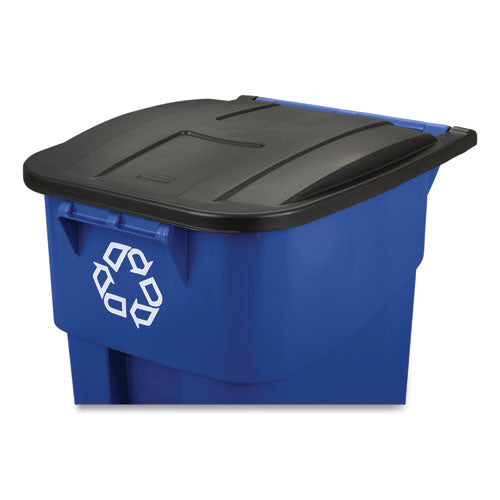Rubbermaid® Commercial Brute Recycling Rollout Container, Square, 50 Gal, Blue freeshipping - TVN Wholesale