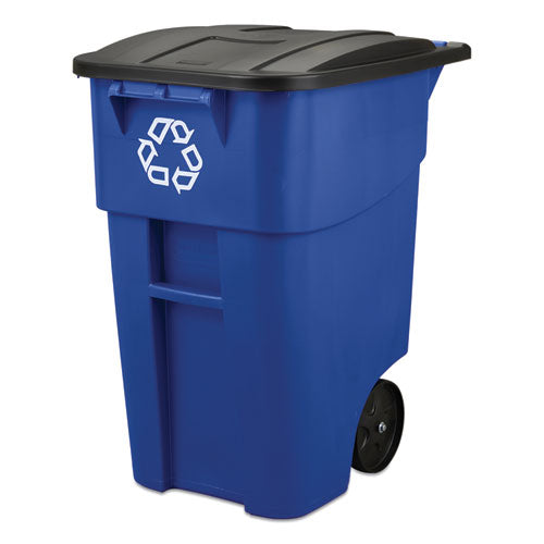 Rubbermaid® Commercial Brute Recycling Rollout Container, Square, 50 Gal, Blue freeshipping - TVN Wholesale
