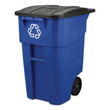 Rubbermaid® Commercial Brute Recycling Rollout Container, Square, 50 Gal, Blue freeshipping - TVN Wholesale