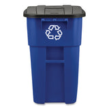 Rubbermaid® Commercial Brute Recycling Rollout Container, Square, 50 Gal, Blue freeshipping - TVN Wholesale