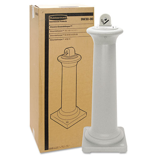 Rubbermaid® Commercial Groundskeeper Tuscan Receptacle, 13 X 13 X 38.38, Sandstone freeshipping - TVN Wholesale