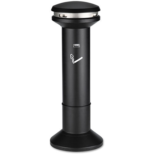 Rubbermaid® Commercial Infinity Traditional Smoking Receptacle, 4.1 Gal, 39" High, Black freeshipping - TVN Wholesale