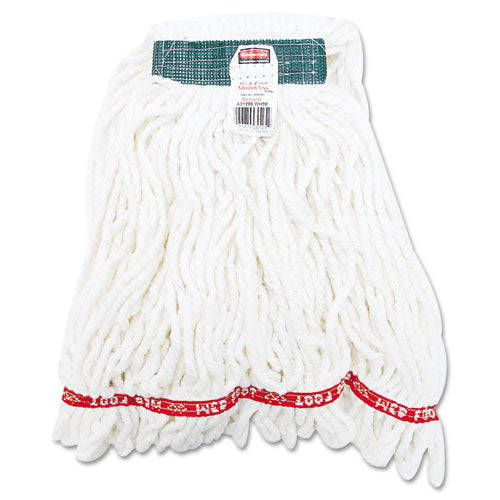 Rubbermaid® Commercial Web Foot Shrinkless Looped-end Wet Mop Head, Cotton-synthetic, Medium, White, 6-carton freeshipping - TVN Wholesale