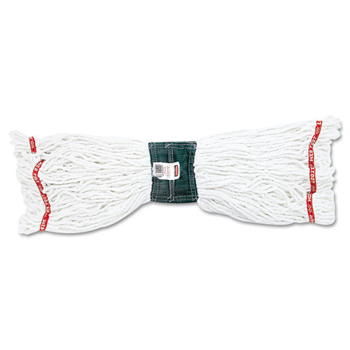 Rubbermaid® Commercial Web Foot Shrinkless Looped-end Wet Mop Head, Cotton-synthetic, Medium, White, 6-carton freeshipping - TVN Wholesale