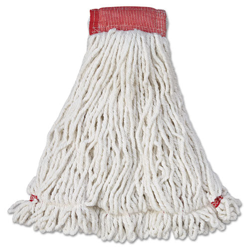 Rubbermaid® Commercial Web Foot Wet Mop Head, Shrinkless, Cotton-synthetic, White, Large, 6-carton freeshipping - TVN Wholesale