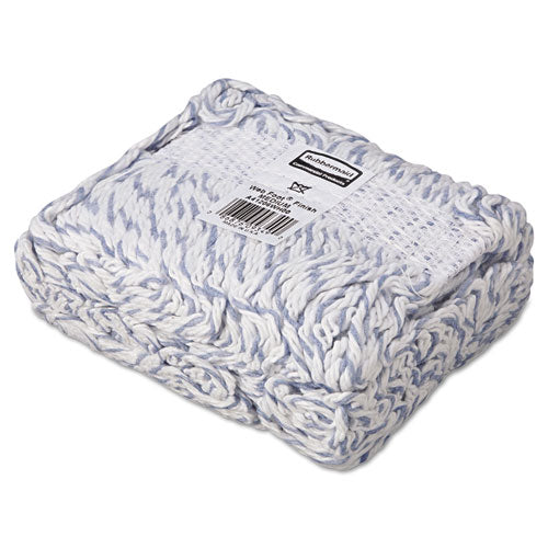 Rubbermaid® Commercial Web Foot Finish Mop, White, Med, Cotton-synthetic, 1". White Headband, 6-carton freeshipping - TVN Wholesale