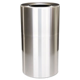 Rubbermaid® Commercial 2-piece Open Top Indoor Receptacle, Round, With Liner, 35 Gal, Satin Aluminum freeshipping - TVN Wholesale