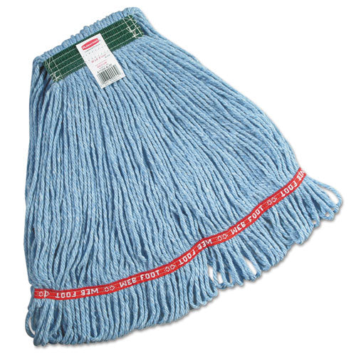 Rubbermaid® Commercial Swinger Loop Wet Mop Heads, Cotton-synthetic, Blue, Medium freeshipping - TVN Wholesale