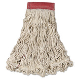 Swinger Loop Wet Mop Head, Large, Cotton-synthetic, White, 6-carton