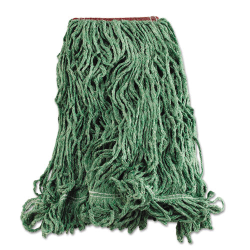 Rubbermaid® Commercial Super Stitch Blend Mop Heads, Cotton-synthetic, Green, Large freeshipping - TVN Wholesale