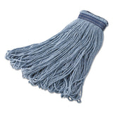 Universal Headband Mop, Looped-end, 16oz, Cotton-synthetic Blend, Blue, 12-ct