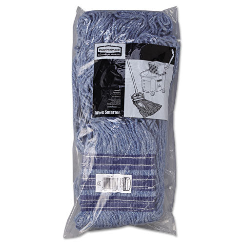 Rubbermaid® Commercial Universal Headband Mop Head, Cotton-synthetic, 24oz, Blue, 12-carton freeshipping - TVN Wholesale