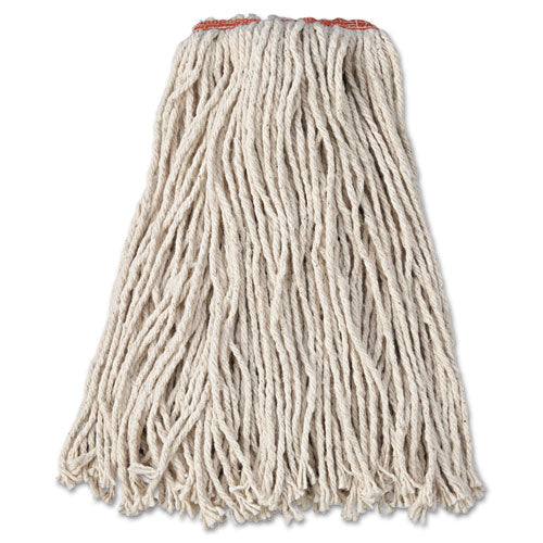 Rubbermaid® Commercial Premium Cut-end Cotton Wet Mop Head, 16oz, White, 1" Orange Band, 12-carton freeshipping - TVN Wholesale