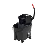 Wavebrake 2.0 Bucket-wringer Combos, Side-press, 35 Qt, Plastic, Black