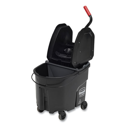 Rubbermaid® Commercial Wavebrake 2.0 Bucket-wringer Combos, Down-press, 35 Qt, Plastic, Black freeshipping - TVN Wholesale