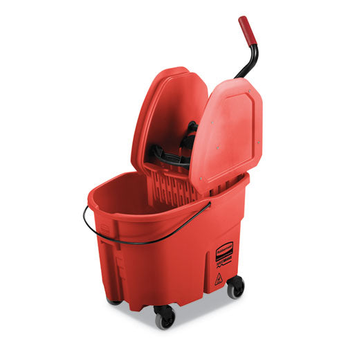 Rubbermaid® Commercial Wavebrake 2.0 Bucket-wringer Combos, 35 Qt, Down Press, Plastic, Red freeshipping - TVN Wholesale