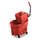 Rubbermaid® Commercial Wavebrake 2.0 Bucket-wringer Combos, Side-press, 35 Qt, Plastic, Red freeshipping - TVN Wholesale