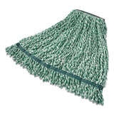 Rubbermaid® Commercial Web Foot String Mop Heads, Microfiber, Green, Large, 1" Green Headband freeshipping - TVN Wholesale