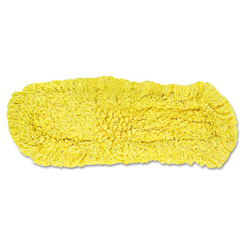 Rubbermaid® Commercial Trapper Commercial Dust Mop, Looped-end Launderable, 5" X 24", Yellow freeshipping - TVN Wholesale