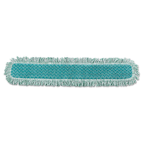 Rubbermaid® Commercial HYGEN™ Hygen Dry Dusting Mop Heads With Fringe, 36", Microfiber, Green freeshipping - TVN Wholesale