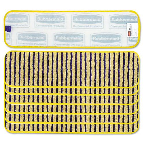 Rubbermaid® Commercial Microfiber Scrubber Pad, Vertical Polyprolene Stripes, 18", Yellow, 6-carton freeshipping - TVN Wholesale