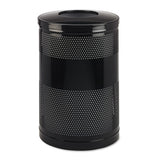 Rubbermaid® Commercial Classics Perforated Open Top Receptacle, Round, Steel, 51 Gal, Black freeshipping - TVN Wholesale