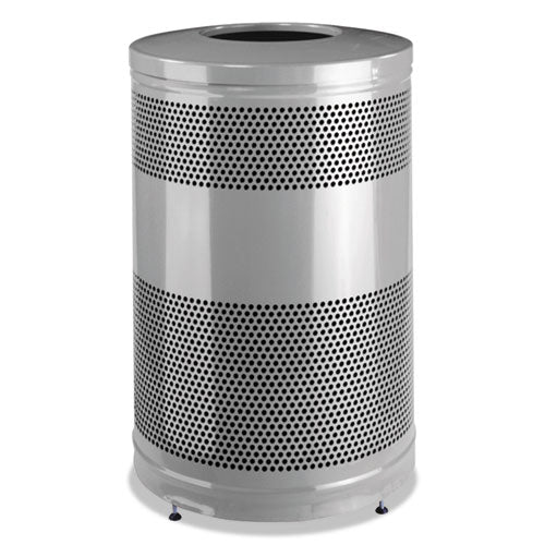 Rubbermaid® Commercial Classics Open Top Waste Receptacle, 51 Gal, Stardust Silver Metallic With Black Lid freeshipping - TVN Wholesale