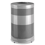 Rubbermaid® Commercial Classics Open Top Waste Receptacle, 51 Gal, Stardust Silver Metallic With Black Lid freeshipping - TVN Wholesale