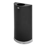 Rubbermaid® Commercial European And Metallic Series Open Top Receptacle, Half-round, 12 Gal, Black-chrome freeshipping - TVN Wholesale