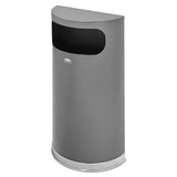 Rubbermaid® Commercial Half Round Flat Top Waste Receptacle, 9 Gal, Anthracite Metallic W-chrome Trim freeshipping - TVN Wholesale