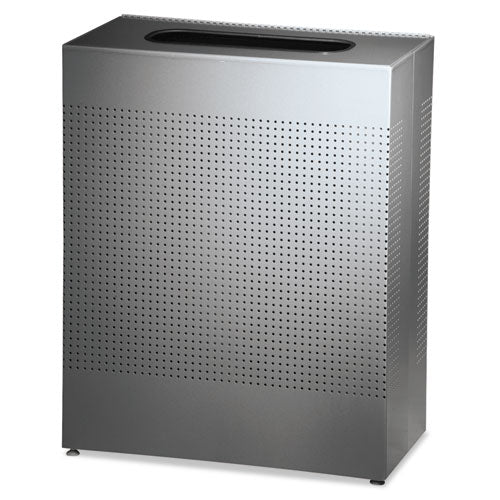 Rubbermaid® Commercial Designer Line Silhouettes Receptacle, Square, Steel, 40 Gal, Silver freeshipping - TVN Wholesale