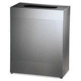 Rubbermaid® Commercial Designer Line Silhouettes Receptacle, Square, Steel, 40 Gal, Silver freeshipping - TVN Wholesale