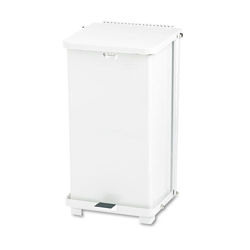 Rubbermaid® Commercial Defenders Biohazard Step Can, Square, Steel, 6.5 Gal, White freeshipping - TVN Wholesale