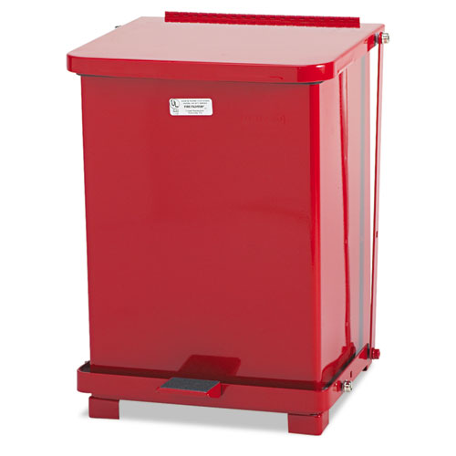 Rubbermaid® Commercial Defenders Biohazard Step Can, Square, Steel, 4 Gal, Red freeshipping - TVN Wholesale