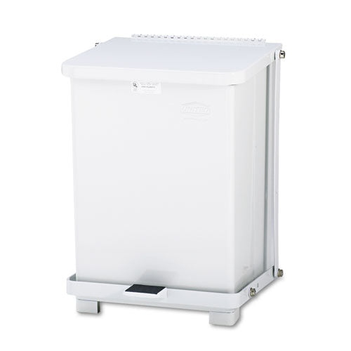 Rubbermaid® Commercial Defenders Biohazard Step Can, Square, Steel, 4 Gal, White freeshipping - TVN Wholesale