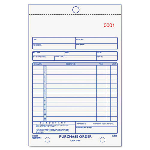Rediform® Purchase Order Book, Bottom Punch, Two-part Carbonless, 5.5 X 7.88, 1-page, 50 Forms freeshipping - TVN Wholesale