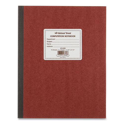 National® Computation Notebook, Quadrille Rule, Brown Cover, 11.75 X 9.25, 75 Sheets freeshipping - TVN Wholesale