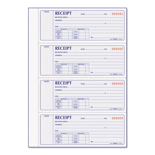 Rediform® Receipt Book,two-part Carbonless, 7 X 2.75, 4-page, 400 Forms freeshipping - TVN Wholesale